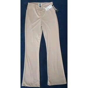NWT Vintage 1990s Y2K Trixxi Girls Nite Out Tan Dress Pants W/Waist Cutout Jr M